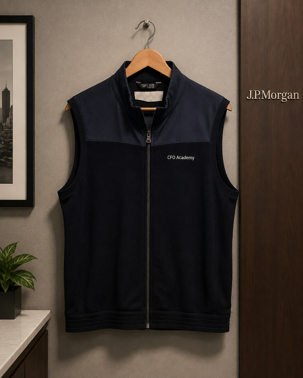 Rhone Commuter Sweater Vest J.P. Morgan CFO Academy XL Full Zip Knit NWOT $138